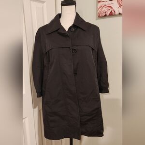 Chico's Black Button-Front Trench Coat